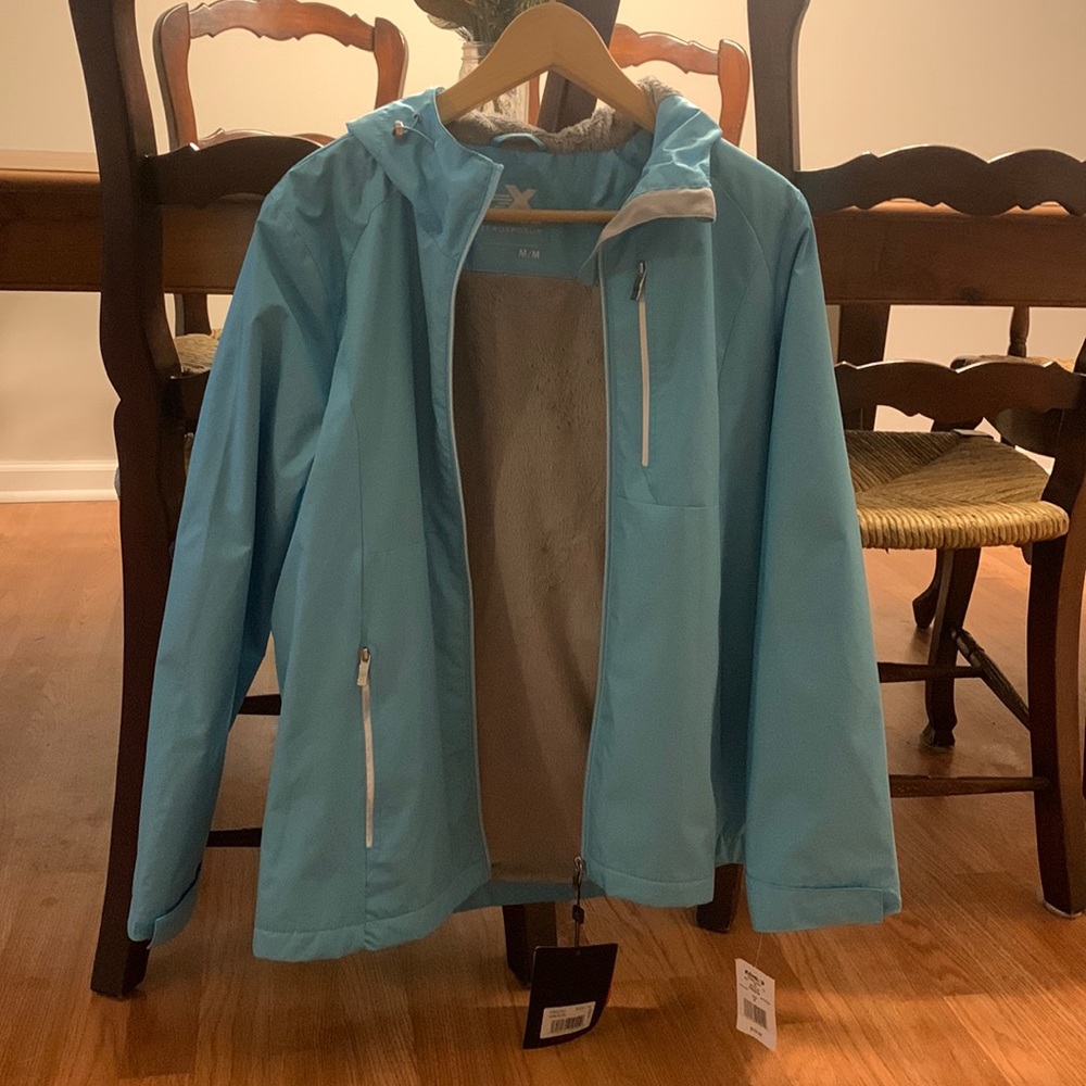 Women’s Light Blue Insulated Rain Coat